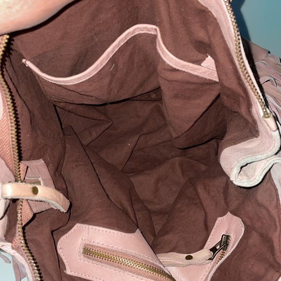 Viola Castellani Pink Fringe Italian Leather Shoulder Bag - Picture 10 of 12